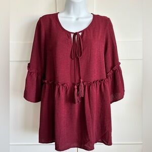 BloomChic Burgundy Blouse